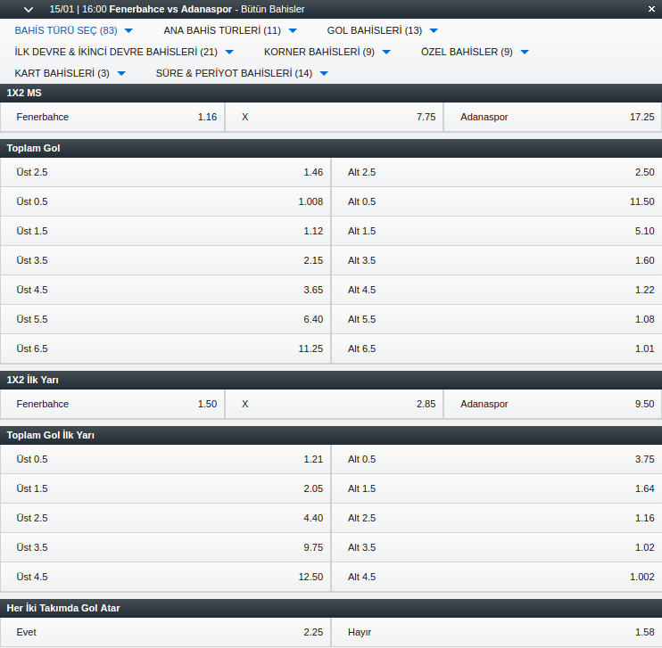 fenerbahce-adanaspor-bahis-oranları