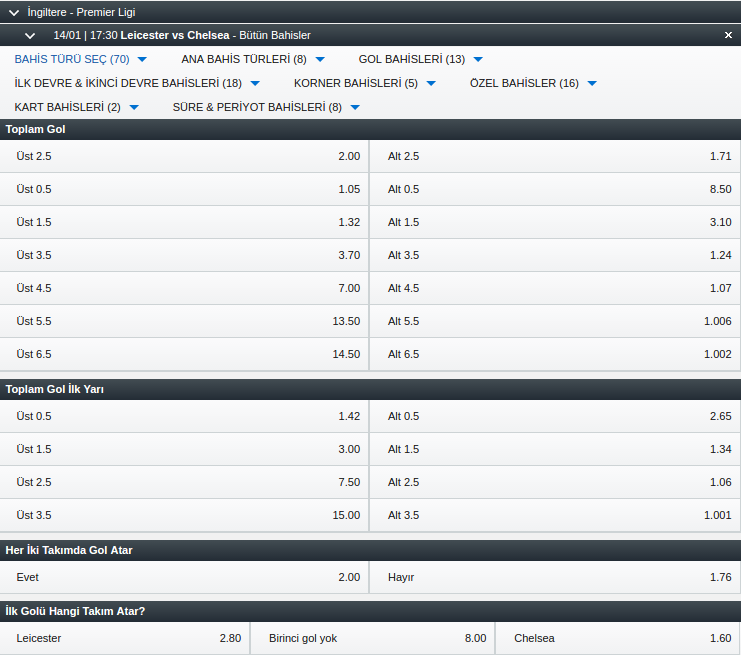 leicester-chelsea-bahis-oranları